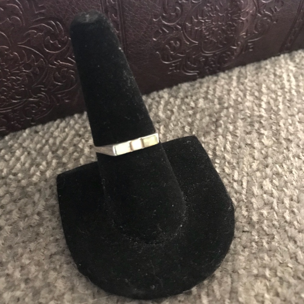 Silver and opal ring